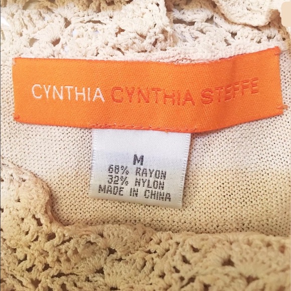 Cynthia Steffe Crochet Tired Lace High Neck Top M - Picture 7 of 7